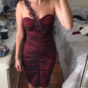 Red One Shoulder Dress